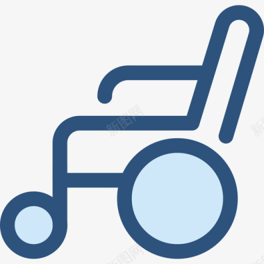 轮椅慈善4号蓝色图标图标