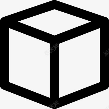 立方体物流配送图标集合粗体圆形图标