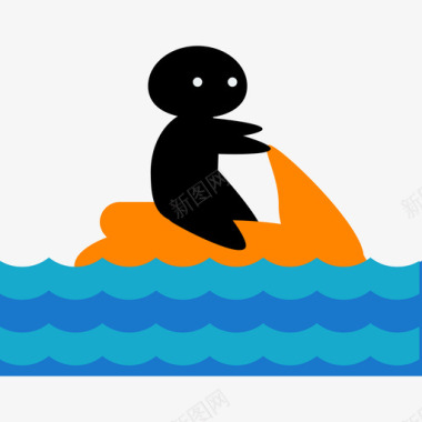 摩托艇水上运动平板图标图标