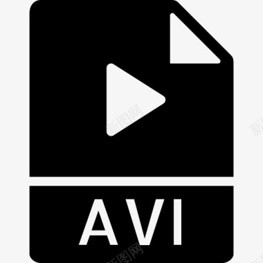 Avi文件类型集填充图标图标