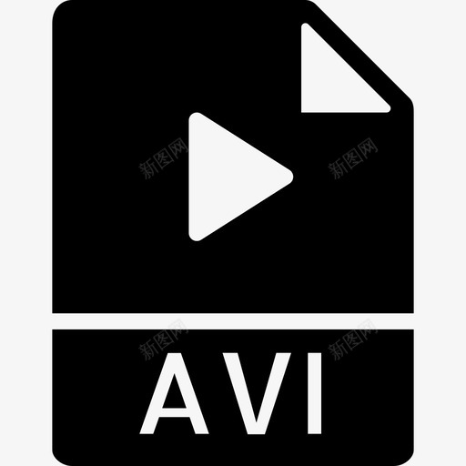Avi文件类型集填充图标svg_新图网 https://ixintu.com Avi 填充 文件类型集