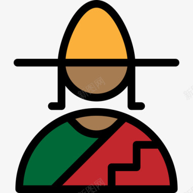 墨西哥墨西哥元素6线性颜色图标图标