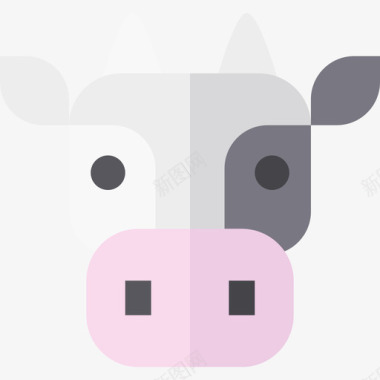 牛动物16扁平图标图标