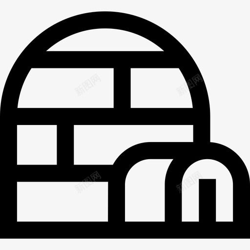 冰屋11号天气直线型图标svg_新图网 https://ixintu.com 11号天气 冰屋 直线型