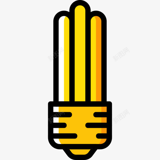 灯泡结构8黄色图标svg_新图网 https://ixintu.com 灯泡 结构8 黄色