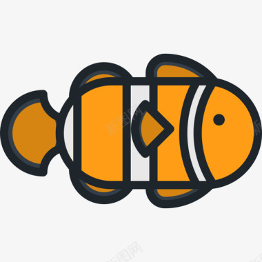 小丑鱼动物10线性颜色图标图标