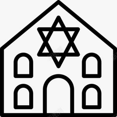 犹太教堂7号楼直线形图标图标