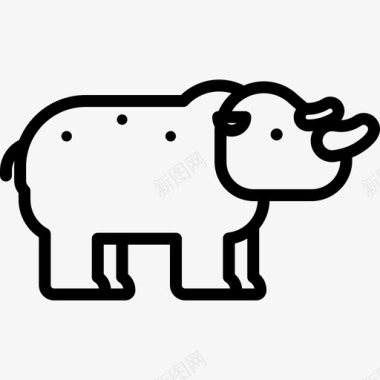 犀牛动物5直系图标图标