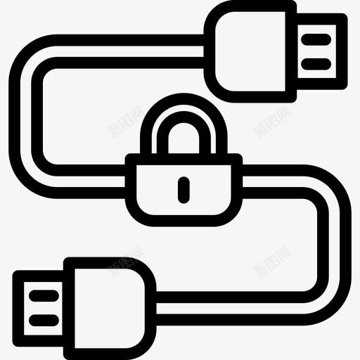 电缆计算机安全元件线性图标svg_新图网 https://ixintu.com 电缆 线性 计算机安全元件