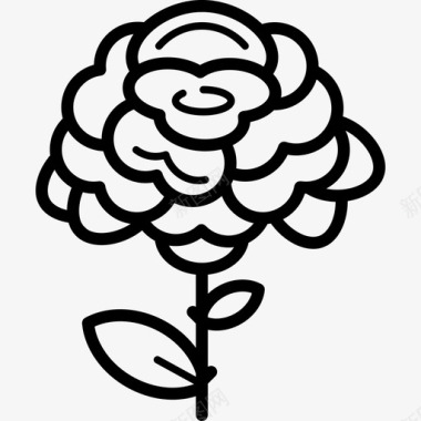 玫瑰细花线形图标图标