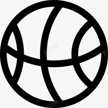 篮球娱乐设施直线型图标图标