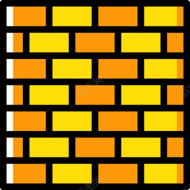 砖墙施工8黄色图标图标