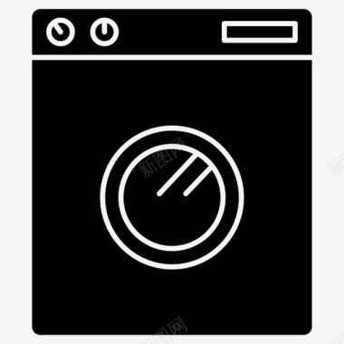洗衣机电器电子雕刻图标图标