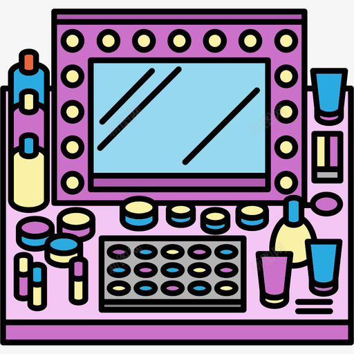 化妆彩色桌面元素图标svg_新图网 https://ixintu.com 化妆 彩色桌面元素