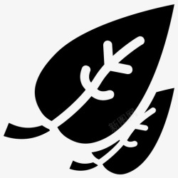 一对雄鹰符号素材一对叶子生态符号多叶标志图标高清图片
