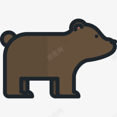 熊自然的线颜色线的颜色图标图标