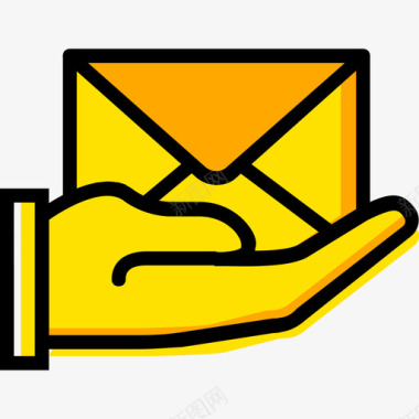 电子邮件手势7黄色图标图标