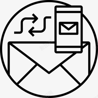 移动电子邮件通信信件图标图标