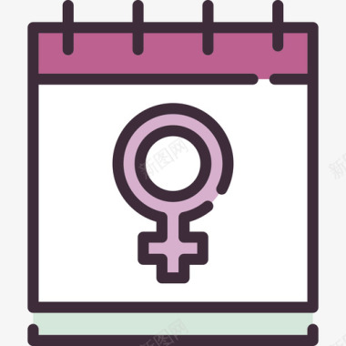 日历线性妇女节元素线性颜色图标图标