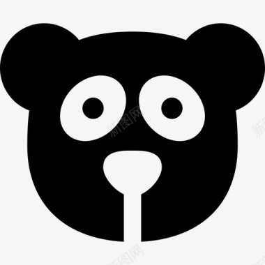 熊猫动物7填充图标图标