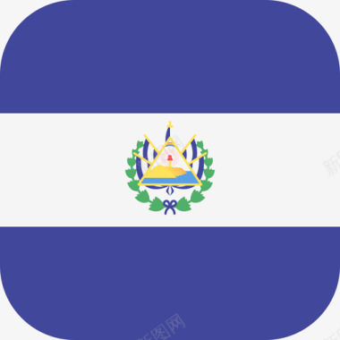 萨尔瓦多国际国旗3圆形方形图标图标