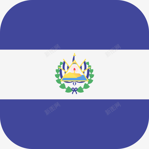萨尔瓦多国际国旗3圆形方形图标svg_新图网 https://ixintu.com 国际国旗3 圆形方形 萨尔瓦多