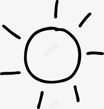 太阳手绘光亮图标图标