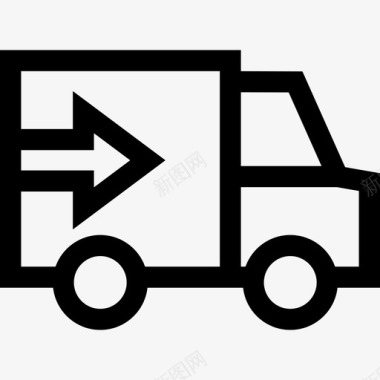 运输卡车运输和交付直线图标图标