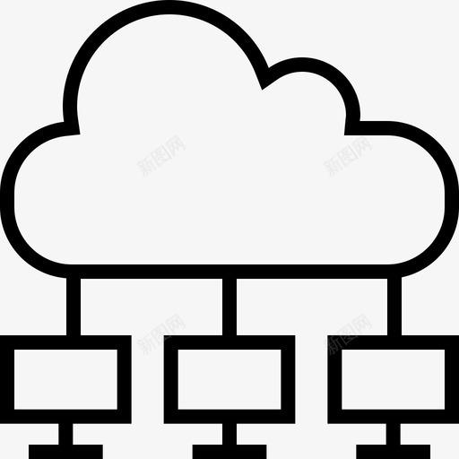 云计算数据和互联网通信细线图标svg_新图网 https://ixintu.com 云计算 数据和互联网通信 细线