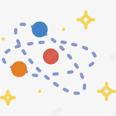 太阳系空间14平坦图标图标