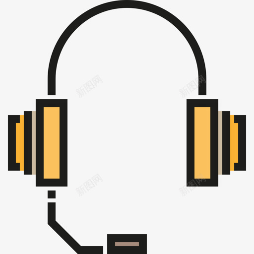耳机通讯3线色图标svg_新图网 https://ixintu.com 线色 耳机 通讯3