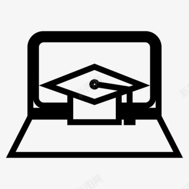 毕业帽笔记本电脑砂浆板图标图标
