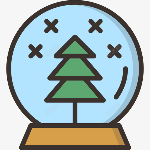 雪花地球仪圣诞15线性颜色图标svg_新图网 https://ixintu.com 圣诞15 线性颜色 雪花地球仪