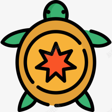 海龟澳大利亚4线形颜色图标图标