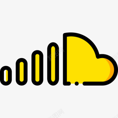 Soundcloud社交媒体4黄色图标图标