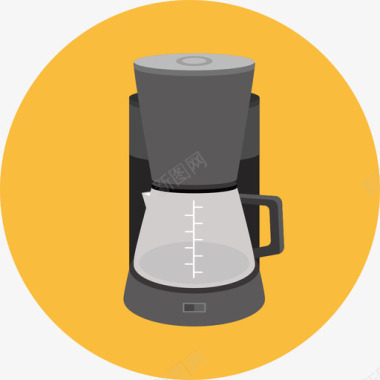 咖啡机家用电器圆形平板图标图标