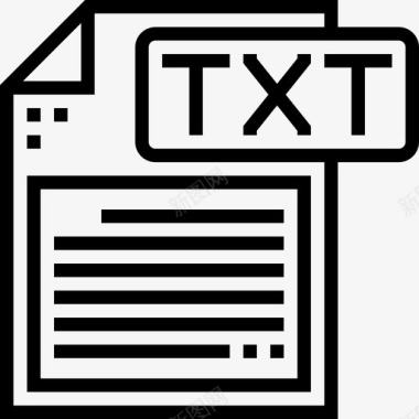 Txt文件类型3线性图标图标