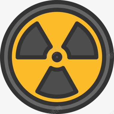 辐射武器线性颜色图标图标