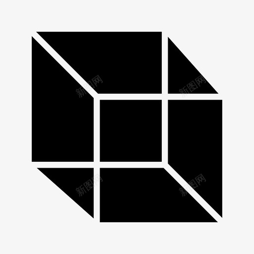 立方体几何体形状图标svg_新图网 https://ixintu.com 8个基本用户界面 几何体 形状 立方体