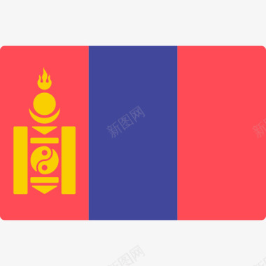 蒙古国际旗帜长方形图标图标