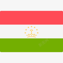 克斯塔吉克斯坦国际国旗长方形图标高清图片