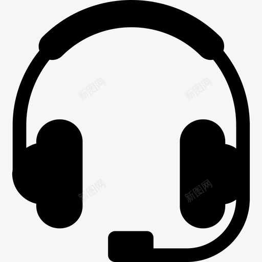 带麦克风技术媒体和声音的耳机图标svg_新图网 https://ixintu.com 媒体和声音的耳机 带麦克风 技术