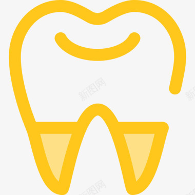 牙医健康和医疗8黄色图标图标