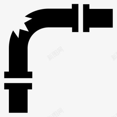 破裂的管道泄漏的管道管道图标图标