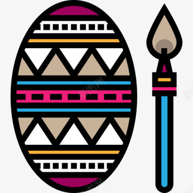 复活节彩蛋假日10线形颜色图标图标