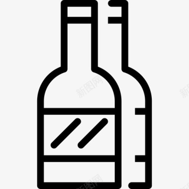 瓶装食品饮料线性图标图标