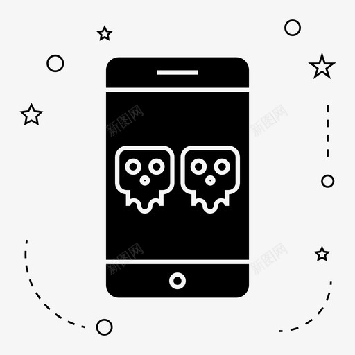 头骨犯罪黑客图标svg_新图网 https://ixintu.com 头骨 手机 犯罪 电话 网络犯罪 黑客