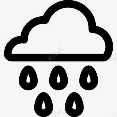 下雨天气线性园艺图标图标