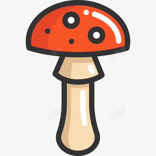 蘑菇秋季元素5线性颜色图标svg_新图网 https://ixintu.com 秋季元素5 线性颜色 蘑菇