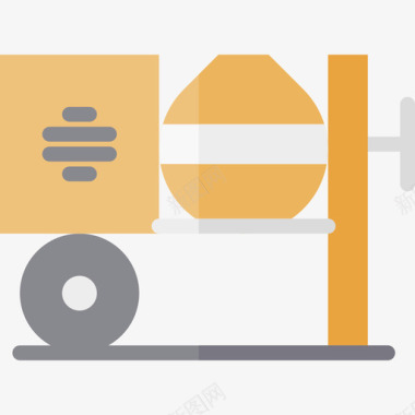 混凝土搅拌机建筑和建筑2平面图标图标